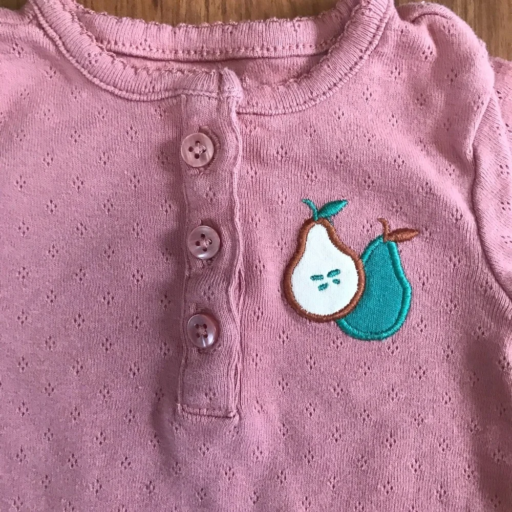 Carter's Pink Pear Graphic Bodysuit & Navy Pear Print Leggings